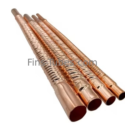 DELLOKTemperaturan tabung sirip tertanam baja karbon baja tahan karat tembaga aluminium titanium 200°C polos
