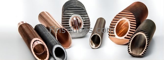 Aluminium yang diekstrusi tabung sirip rendah 0,5mm dinding 3-25mm OD Hydro/Pneumatic diuji